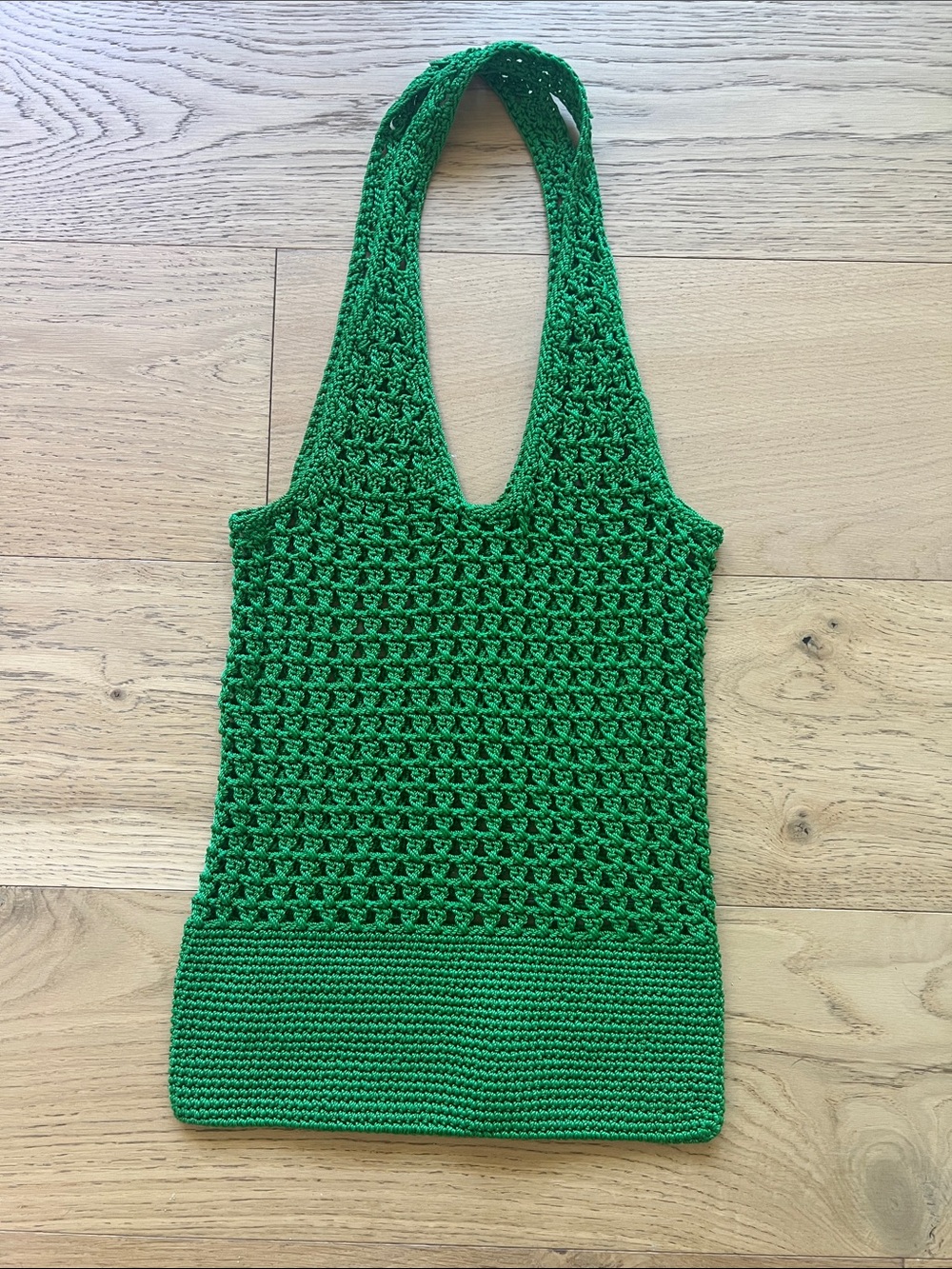 Free People Bright Green Crochet Market Tote
